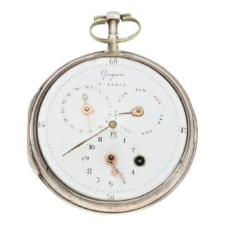 French silver verge, astronomical deck watch Circa 1790