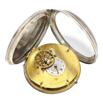 French silver verge, astronomical deck watch Circa 1790