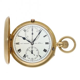 18 Carat gold English pocket watch with chronograph Circa 1859