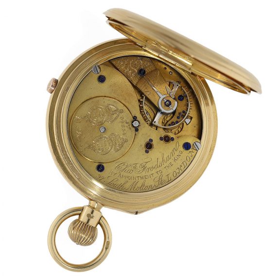 18 Carat gold English pocket watch with chronograph Circa 1859 18 Carat gold English pocket watch with chronograph Circa 1859