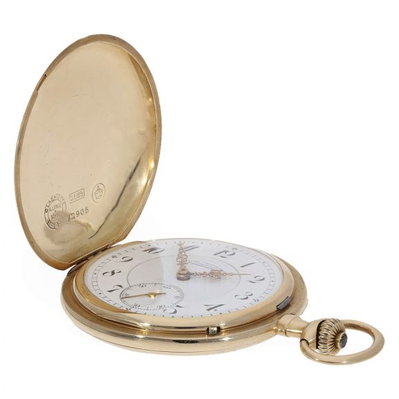 German 14 carat gold large full hunter cased pocket watch Circa 1913 German 14 carat gold large full hunter cased pocket watch Circa 1913