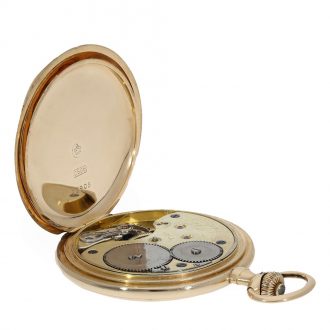 German 14 carat gold large full hunter cased pocket watch Circa 1913