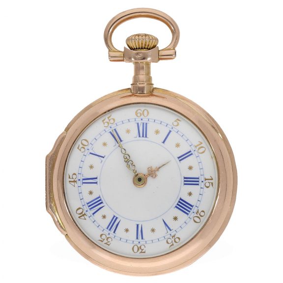 Swiss 18 carat gold Louis XV pocket watch Circa 1880