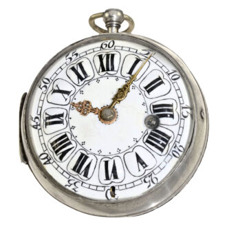 An original silver French with early verge movement Circa 1720 An original silver French with early verge movement Circa 1720