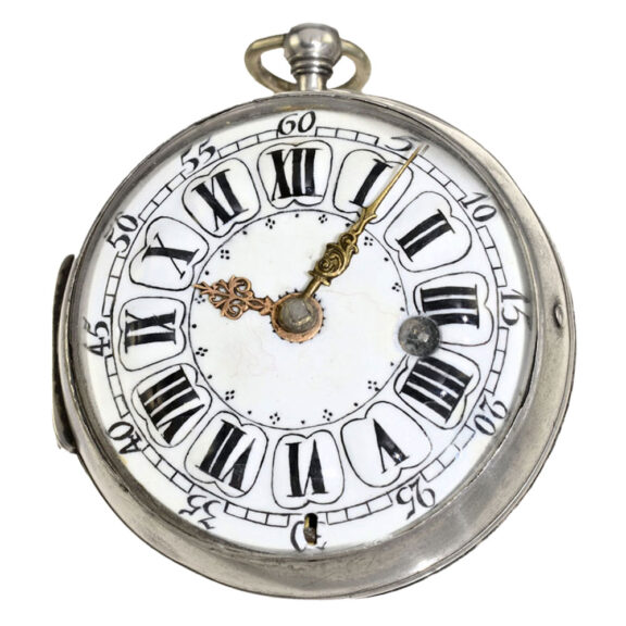 An original silver French with early verge movement Circa 1720 An original silver French with early verge movement Circa 1720