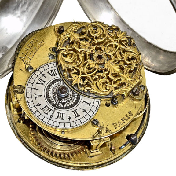 An original silver French with early verge movement Circa 1720 An original silver French with early verge movement Circa 1720