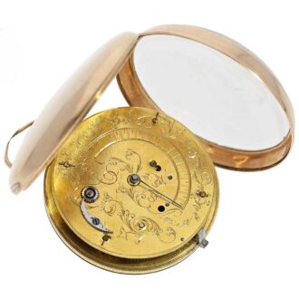 Rare gold verge pocket watch with visible balance Circa 1800