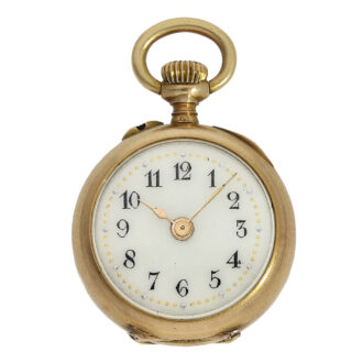 One of the smallest known Swiss gold enamel pendant watches Circa 1910