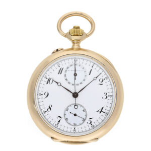 Swiss 14 Carat gold heavy anker chronometer with chronograph Circa 1910