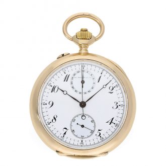 Swiss 14 Carat gold heavy anker chronometer with chronograph Circa 1910