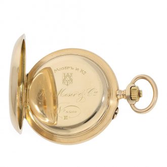 Swiss 14 Carat gold heavy anker chronometer with chronograph Circa 1910