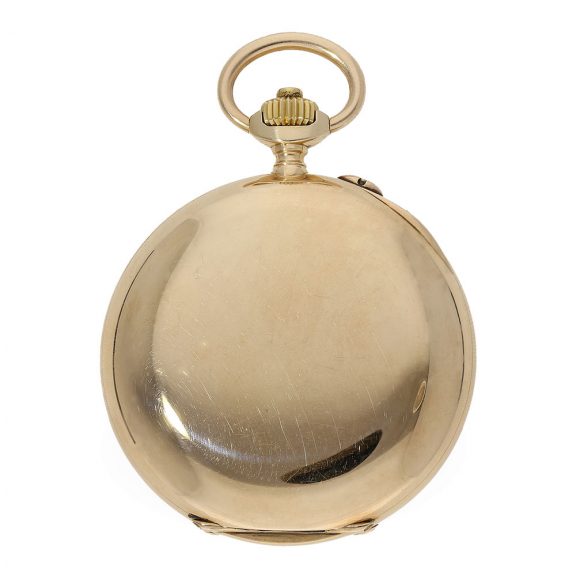 Swiss 14 Carat gold heavy anker chronometer with chronograph Circa 1910 Swiss 14 Carat gold heavy anker chronometer with chronograph Circa 1910