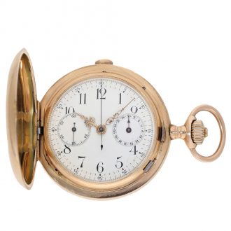 German 14 carat gold chronograph with counter Circa 1900