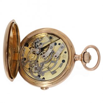 German 14 carat gold chronograph with counter Circa 1900