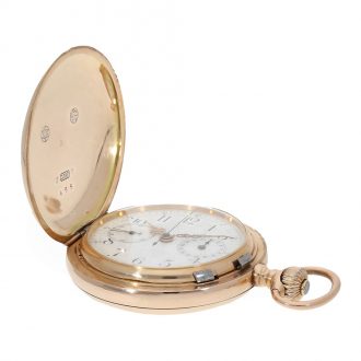 German 14 carat gold chronograph with counter Circa 1900