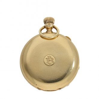 German 18 carat gold early full hunter cased watch Circa 1860