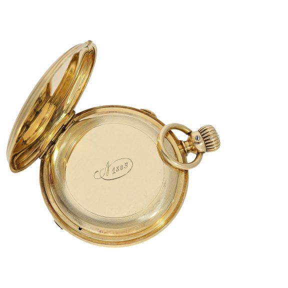 German 18 carat gold early full hunter cased watch Circa 1860 German 18 carat gold early full hunter cased watch Circa 1860