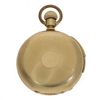 Swiss 18 carat gold full hunter cased watch with repeater Circa 1850