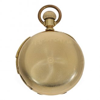 Swiss 18 carat gold full hunter cased watch with repeater Circa 1850