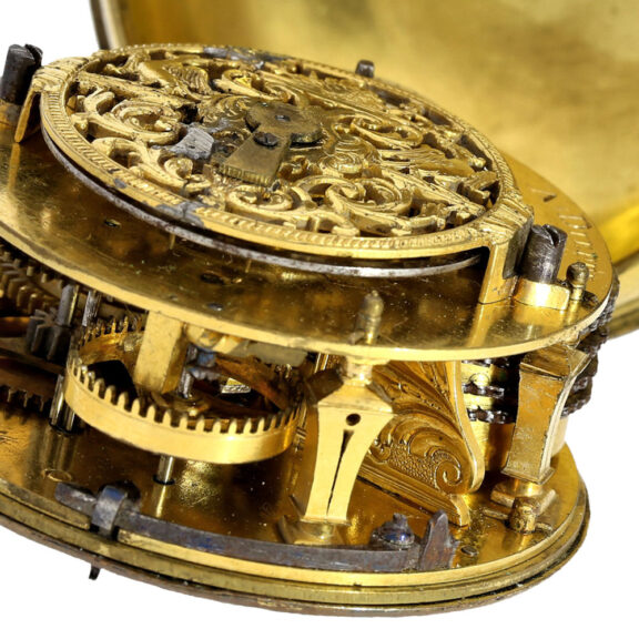 A rare French silver open faced verge pocket watch Circa 1690 A rare French silver open faced verge pocket watch Circa 1690