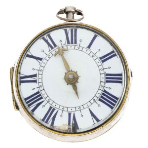 A rare French silver open faced verge pocket watch Circa 1690