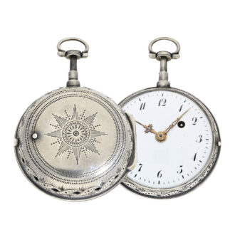 Swiss silver repeating verge pocket watch Circa 1780