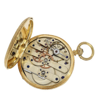 The watch is powered by a very fine lever escapement movement