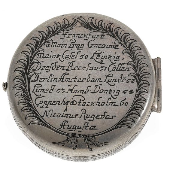 Early German silver rare box pocket sundial silver Circa 1750 Early German silver rare box pocket sundial silver Circa 1750