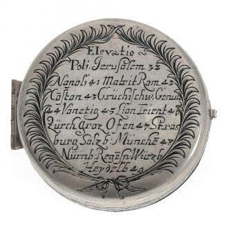 Early German silver rare box pocket sundial silver Circa 1750