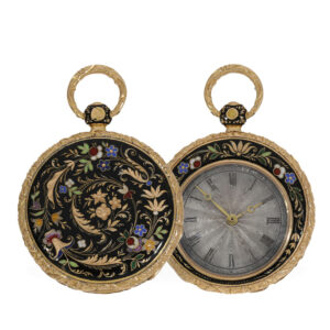 French 18 Carat gold and enamel miniature watch Circa1820