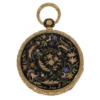 French 18 Carat gold and enamel miniature watch Circa1820