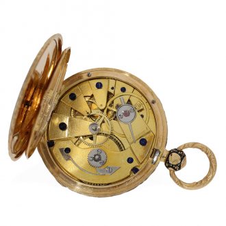 French 18 Carat gold and enamel miniature watch Circa1820