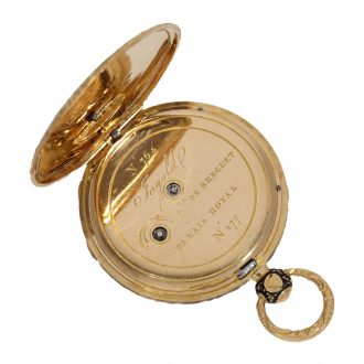 French 18 Carat gold and enamel miniature watch Circa1820
