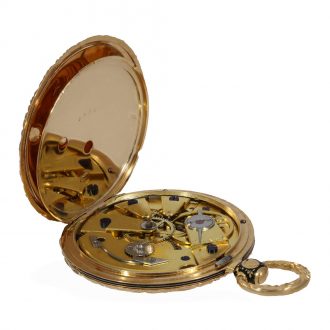 French 18 Carat gold and enamel miniature watch Circa1820