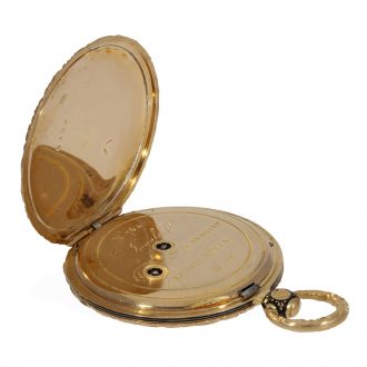 French 18 Carat gold and enamel miniature watch Circa1820