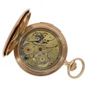 Swiss 14 carat gold full hunter cased pocket watch Circa 1900