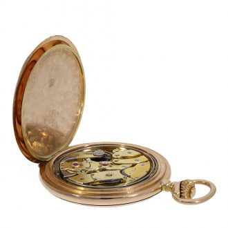 Swiss 14 carat gold full hunter cased pocket watch Circa 1900