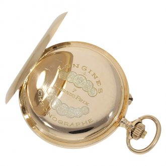 Swiss 14 carat gold chronograph with rarely present dial Circa 1915