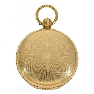 English 18 carat gold cylinder watch with gold watch chain Circa 1821