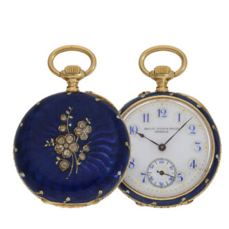 Swiss 18 Carat gold pendant watch with diamonds Circa 1900