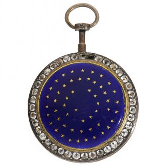 Swiss silver, enamel and stone set sundial watch Circa 1780
