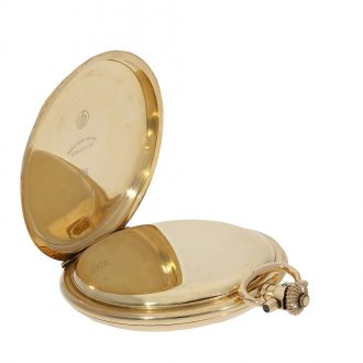 German 14 Carat gold hunter case watch with box Circa 1920