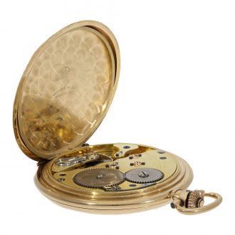 German 14 Carat gold hunter case watch with box Circa 1920