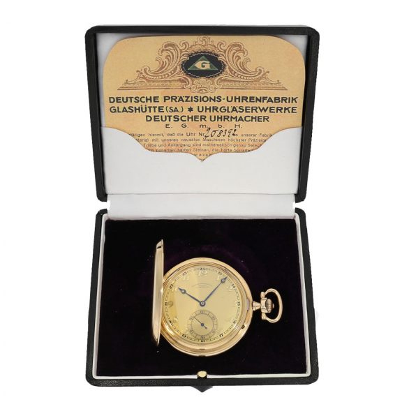 German 14 Carat gold hunter case watch with box Circa 1920 German 14 Carat gold hunter case watch with box Circa 1920