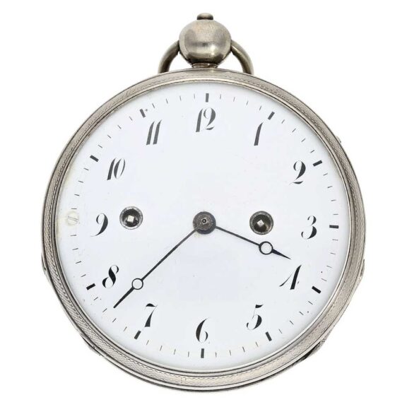 Heavy French silver hour repeating clockwatch Circa 1810
