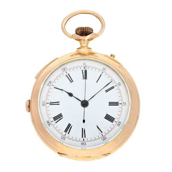 Swiss heavy pink gold repeater with chronograph Circa 1890