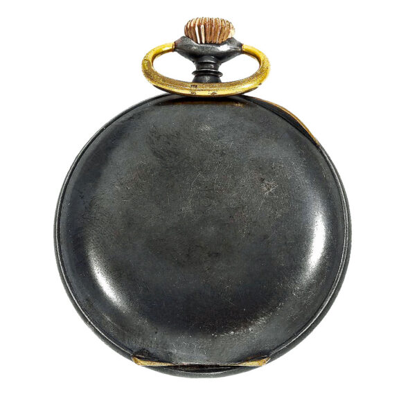 Swiss gunmetal lever watch with visible tourbillon Circa 1910 Swiss gunmetal lever watch with visible tourbillon Circa 1910