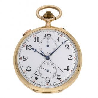 Swiss 18 carat gold large high quality chronograph Circa 1920