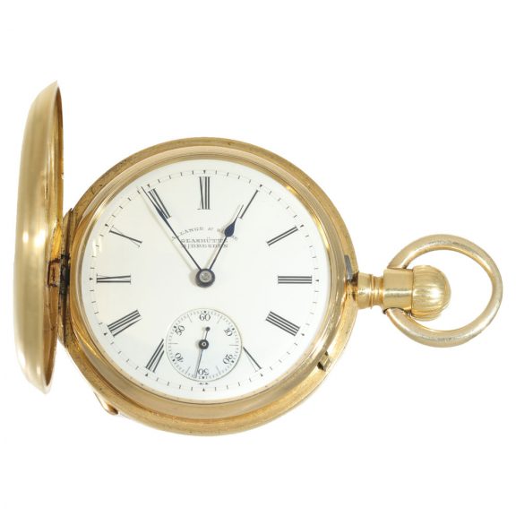 German 18 carat gold full hunter case watch Circa 1882