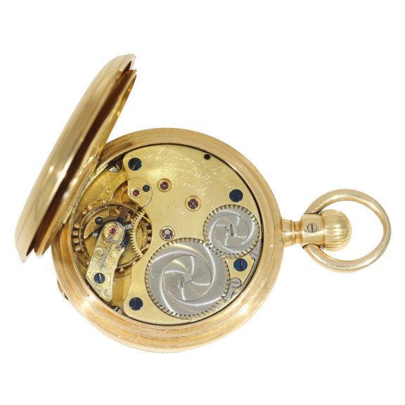 German 18 carat gold full hunter case watch Circa 1882 German 18 carat gold full hunter case watch Circa 1882